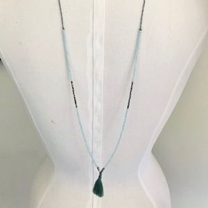 Banana Republic Turquoise Colored Tassel Necklace